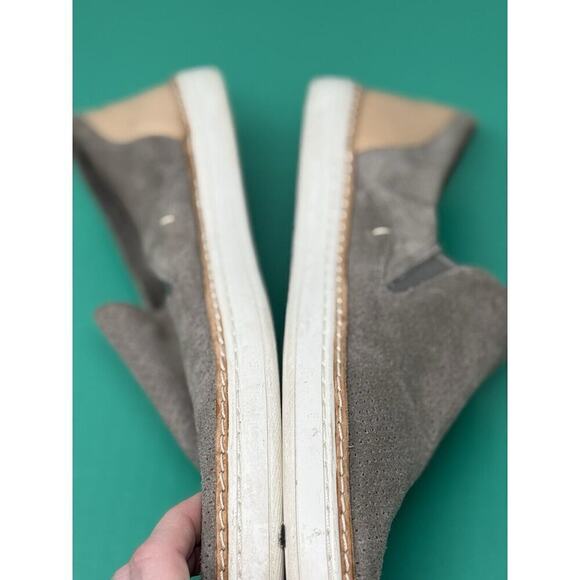 UGG Adley Perf Slip-On Sneaker Suede Women’s 10 Perforated Leather Upper Taupe - Picture 4 of 5